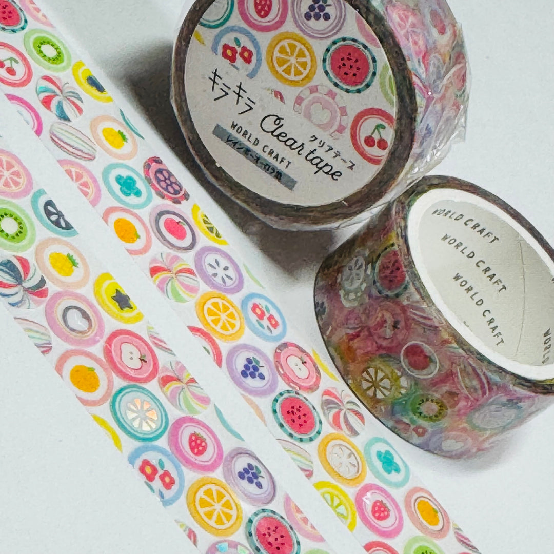 FRUIT FLAVORED Candy Slices World Craft PET Washi Tape ~ 1 Roll ~ 20mm x 5m (16 Feet) ~ 1 Roll ~ 20mm x 5m (16 Feet)