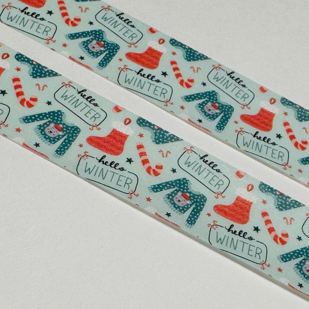 OUTDOOR WINTER WEAR SWEATERS & SKATES Washi Tape ~ 1 Roll ~ 15mm x 10m (33 Feet)