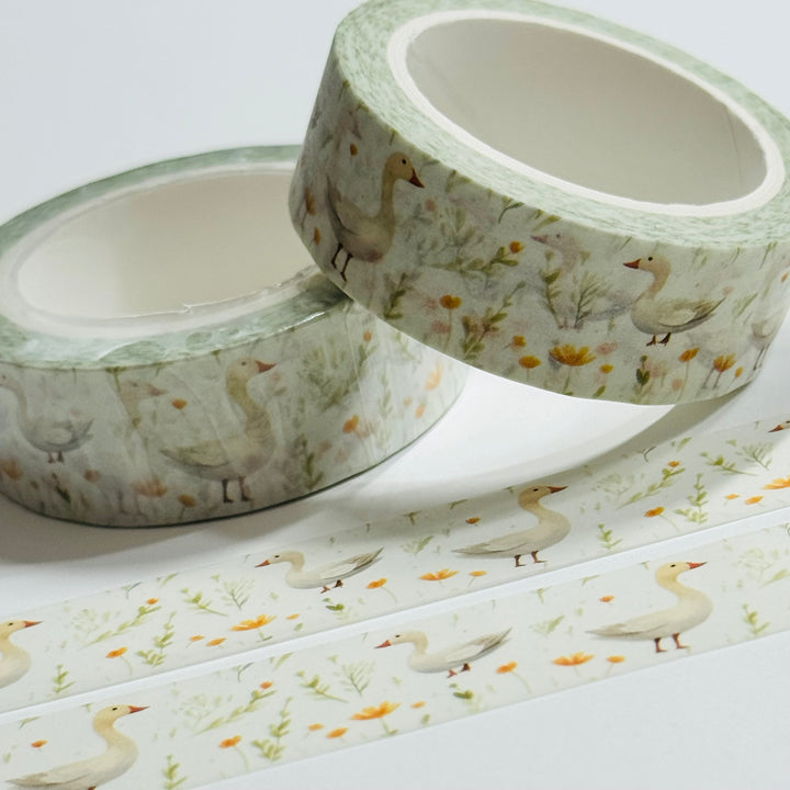 STROLLING GEESE AMONG The DAISIES Washi Tape ~ 1 Roll ~ 15mm x 10m (33 Feet)