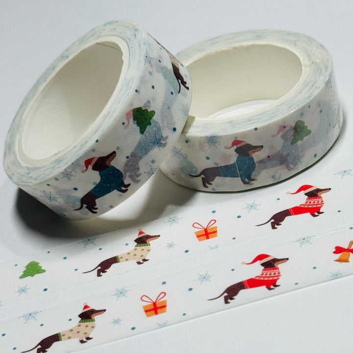 DACHSUNDS In CHRISTMAS SWEATERS Washi Tape ~ 1 Roll ~ 15mm x 10m (33 Feet)