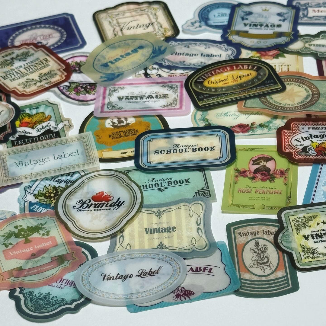 BUDAPEST DANUBE PEARL VINTAGE Peelable Stickers  ~ 45 Pieces ~ Approximately 38mm