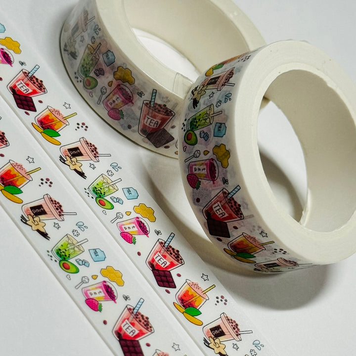 WIDE VARIETY OF BUBBLE TEAS Washi Tape ~ 1 Roll ~ 15mm x 10m (33 Feet)