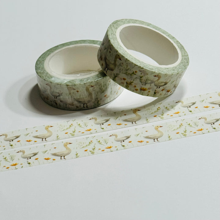 STROLLING GEESE AMONG The DAISIES Washi Tape ~ 1 Roll ~ 15mm x 10m (33 Feet)