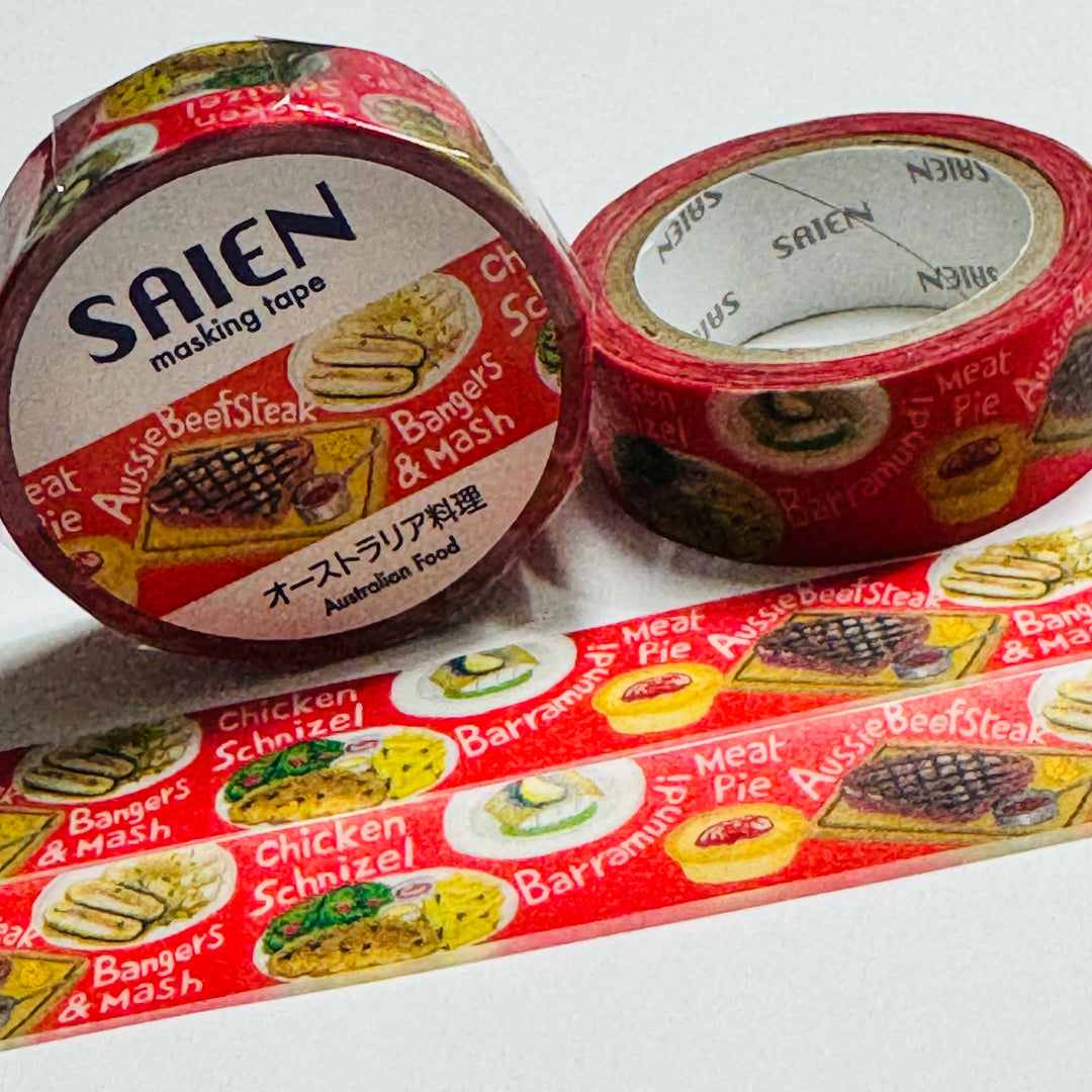 CLASSIC AUSTRALIAN FOOD Saien Masking Washi Tape - 1 Roll - 15mm x 7m (23 Feet)