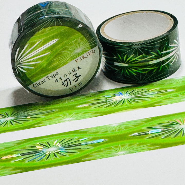 MYSTIC GREEN EYE Silver Foil Saien Masking PET Washi Tape ~ 1 Roll ~ 20mm x 3m (10 Feet)