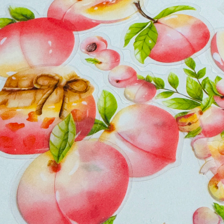 JUICY PEACHES FOX & BUNNY FAVORITES Peelable PET Stickers  ~ 40 Pieces ~ Each Sticker is 25-45mm