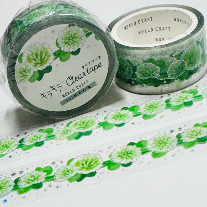 LUCKY WHITE Clover World Craft PET Washi Tape ~ 1 Roll ~ 20mm x 5m (16 Feet) ~ 1 Roll ~ 20mm x 5m (16 Feet)