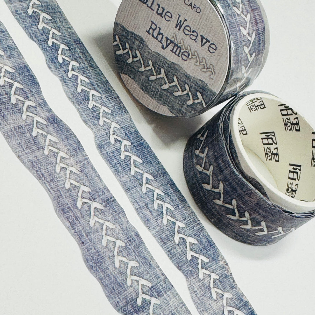 DENIM STITCH FAUX Fabric Paper Washi Tape ~ 1 Roll ~ 18mm x 3m (10 Feet)
