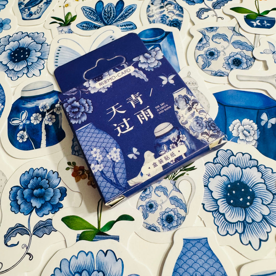 BLUE & WHITE CHINA Favorites Peelable Stickers ~ 46 Pieces ~ Each Sticker is 38mm