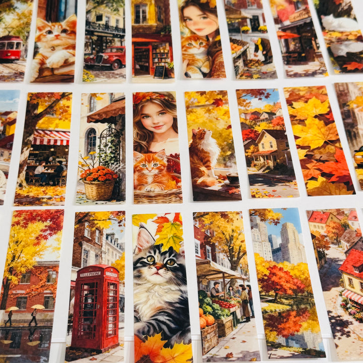 AUTUMN PLAY GIRL In The City Ephemera Sticker Pack ~ 25 Pieces ~ 30mm x 95mm