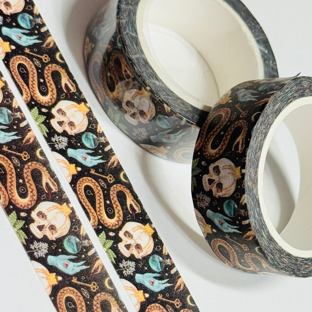 SERPENTS And SKULLS Halloween Washi Tape ~ 1 Roll ~ 15mm x 10m (33 Feet)