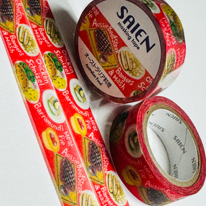 CLASSIC AUSTRALIAN FOOD Saien Masking Washi Tape - 1 Roll - 15mm x 7m (23 Feet)