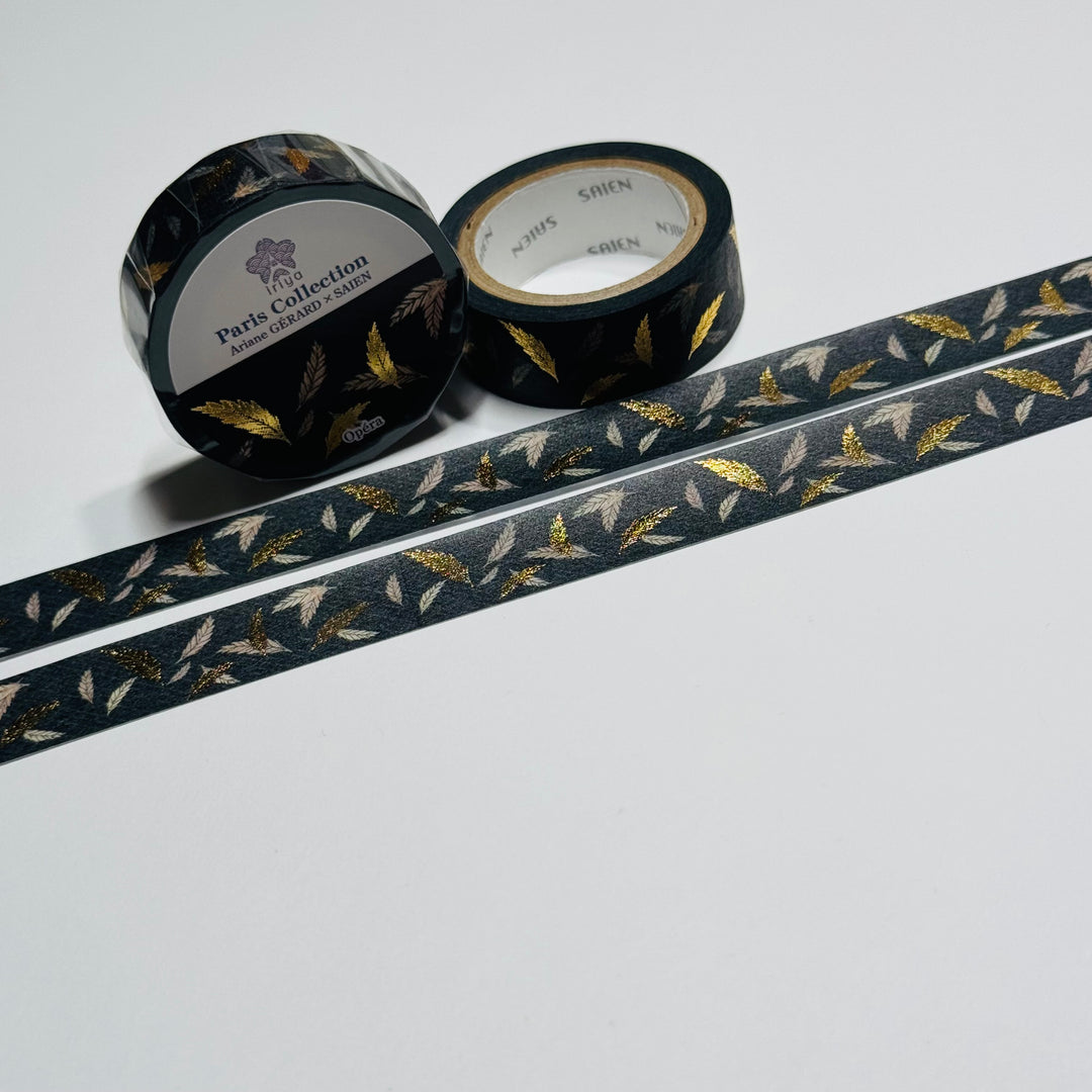 OPERA GOLD FOIL LEAVES Paris Collection Saien Washi Tape ~ 1 Roll ~ 15mm x 7m (23 Feet)