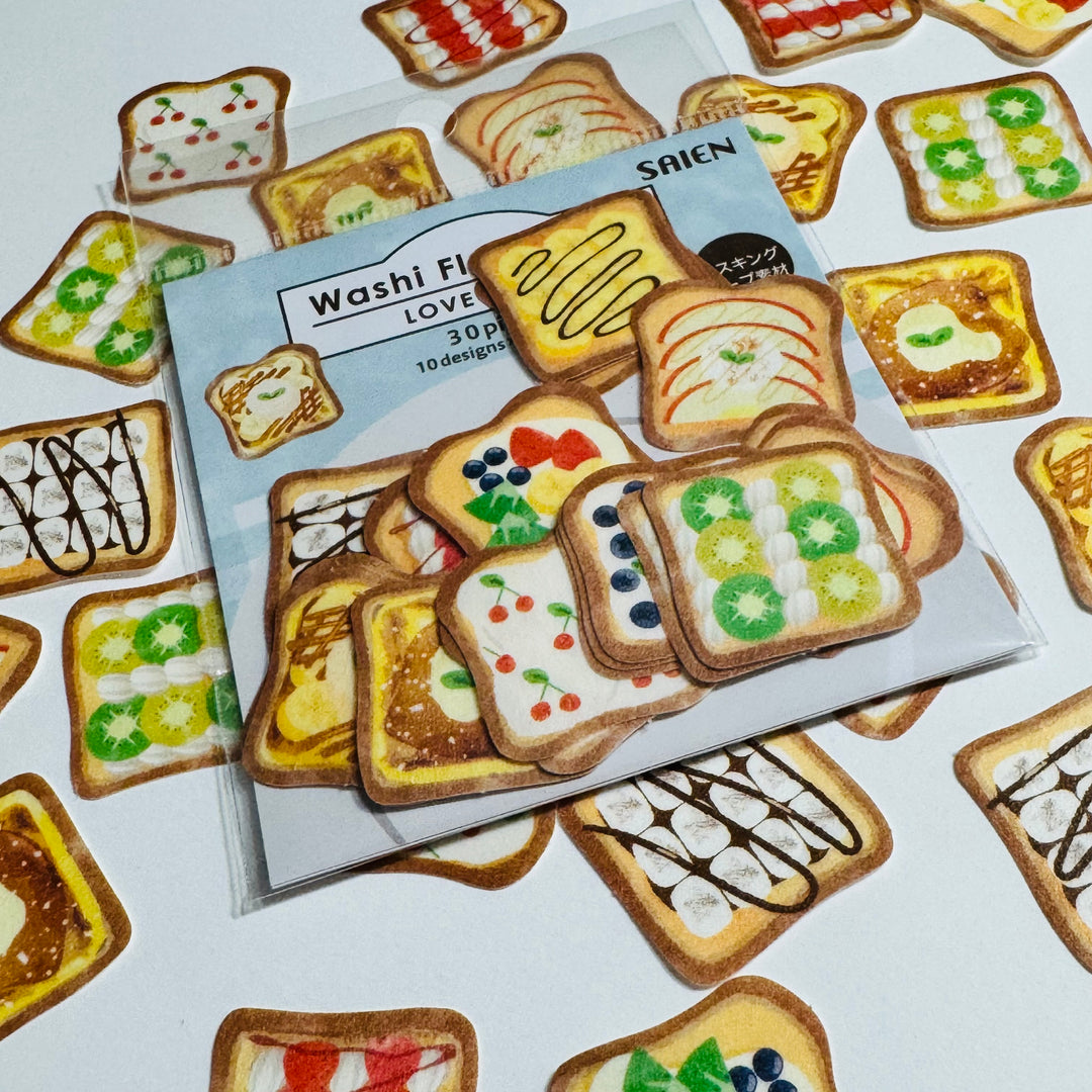 SWEET BREAD TOAST Breakfast Sticker Flakes Pack ~ 30 Pieces