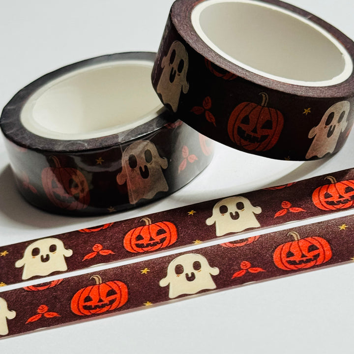 DISPLAYED PUMPKINS & GHOSTS Halloween Washi Tape ~ 1 Roll ~ 15mm x 10m (33 Feet)