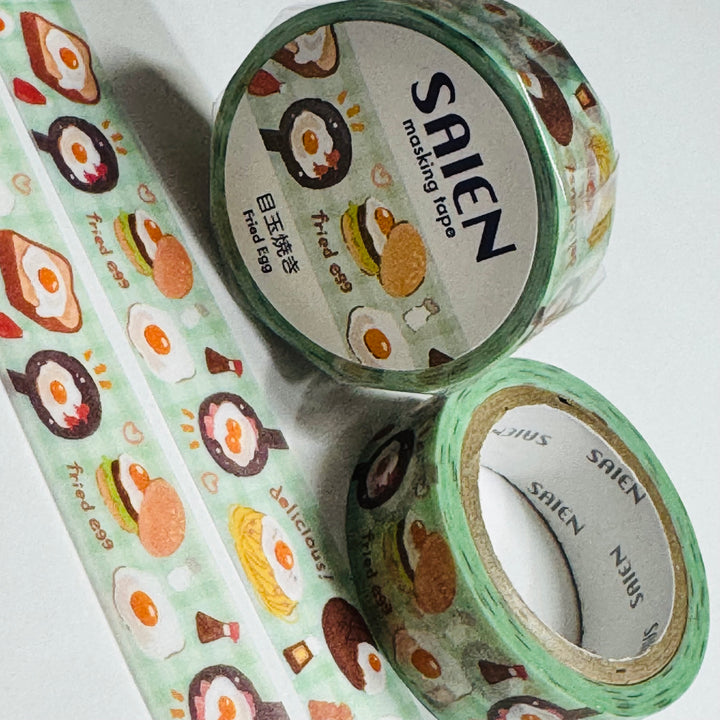 FRIED EGGS For BREAKFAST FOOD Saien Masking Washi Tape - 1 Roll - 15mm x 7m (23 Feet)