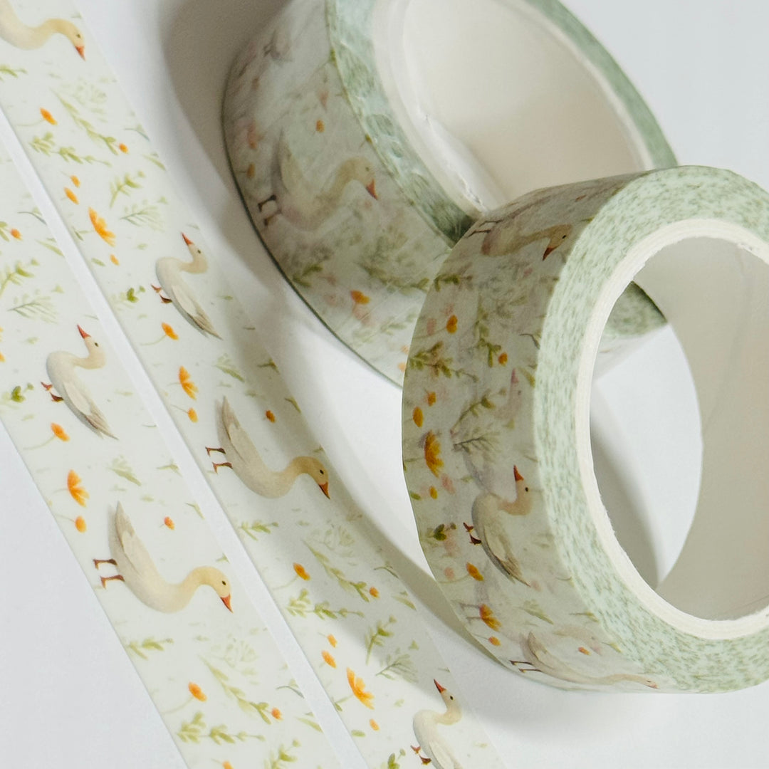 STROLLING GEESE AMONG The DAISIES Washi Tape ~ 1 Roll ~ 15mm x 10m (33 Feet)