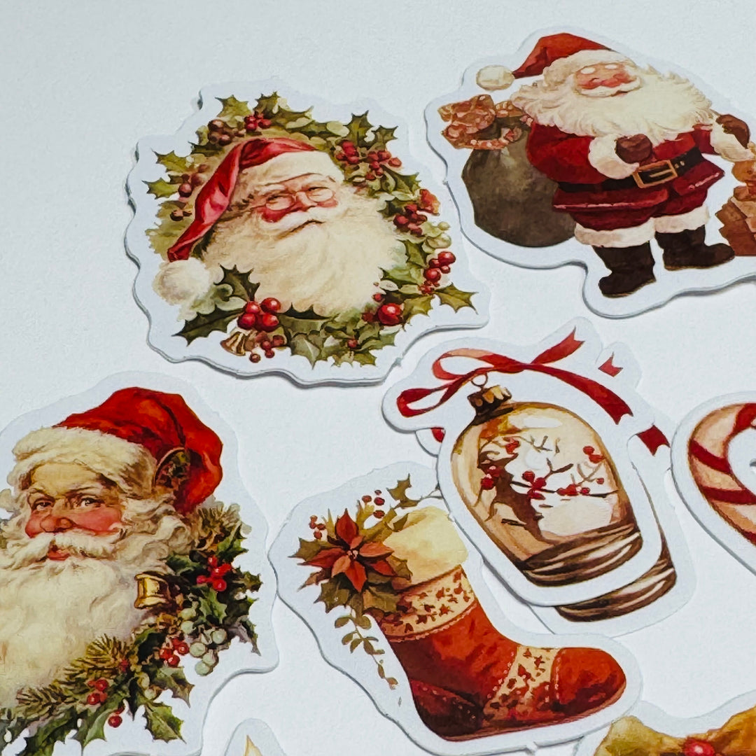 JOLLY OLD SAINT NICK CHRISTMAS Peelable Stickers  ~ 46 Pieces ~ Approximately 44mm