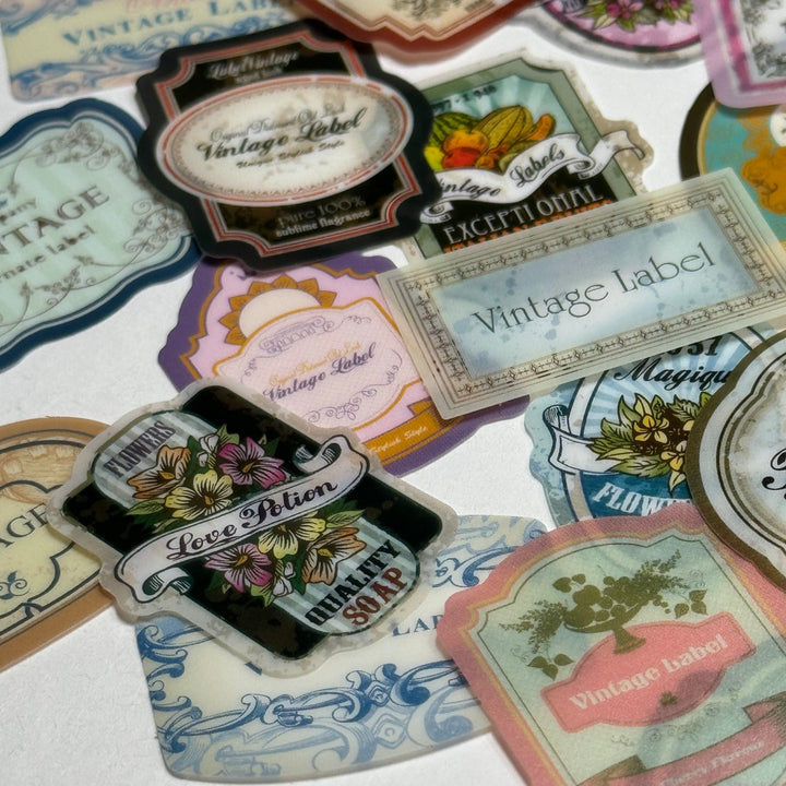 BUDAPEST DANUBE PEARL VINTAGE Peelable Stickers  ~ 45 Pieces ~ Approximately 38mm