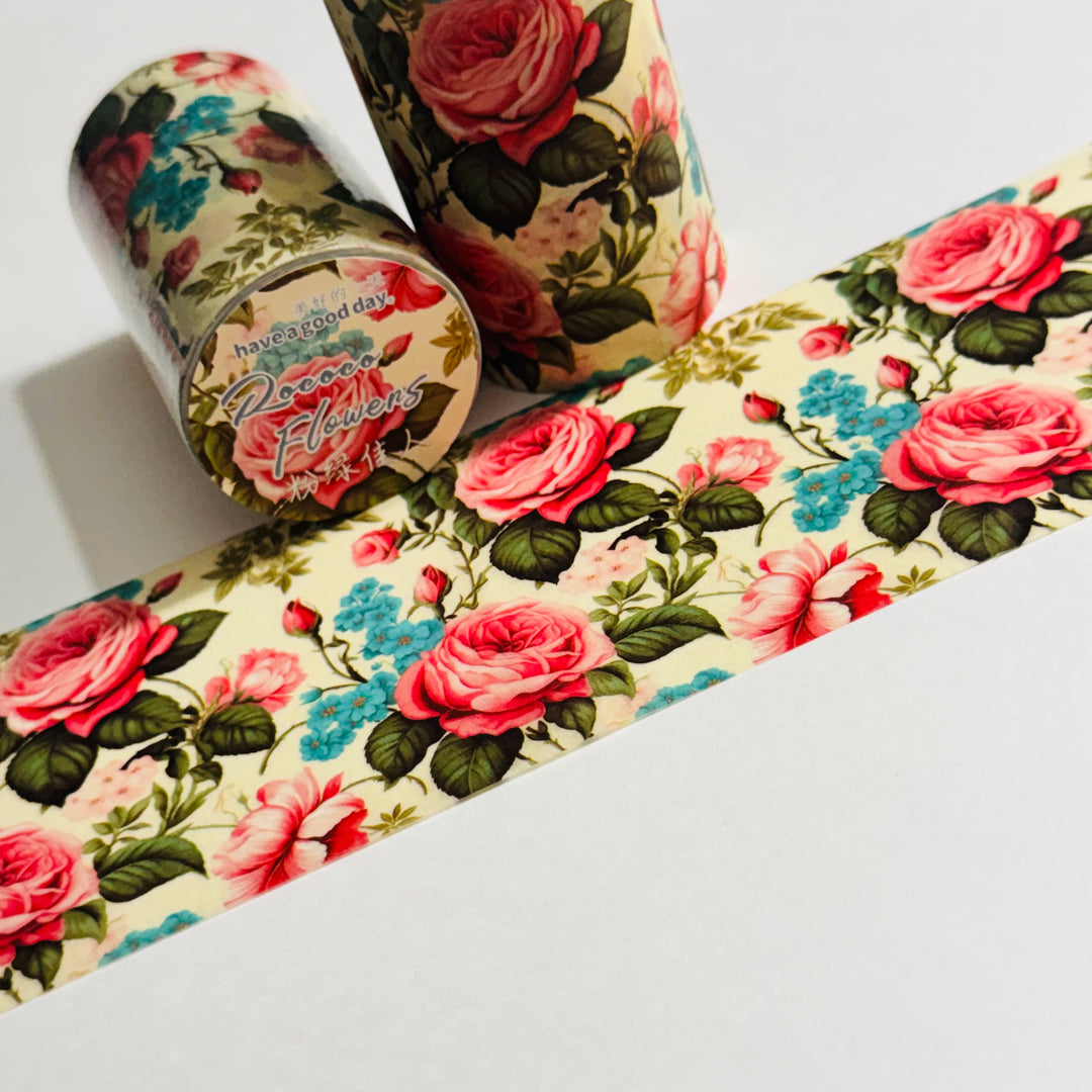 FRENCH ROCOCO PRINCESS ROSES Large Washi Tape ~ 1 Roll ~ 60mm x 2m (7 Feet)