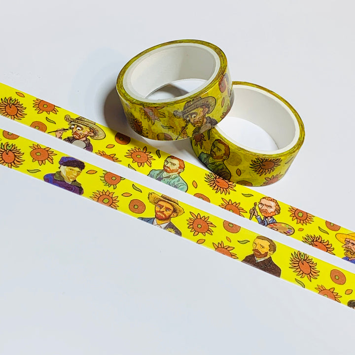 POST-IMPRESSIONISTIC PAINTER In Yellow Washi Tape ~ 1 Roll ~ 15mm x 5m (16 Feet)