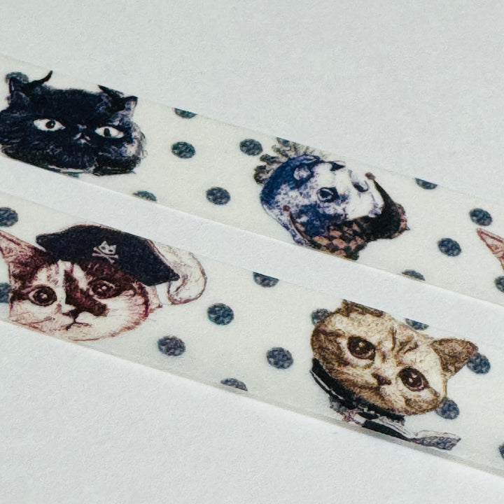 CATS In CHARACTER DRESSING Up Japanese Kitten Washi Tape ~ 1 Roll ~ 15mm x 5m (16 Feet)