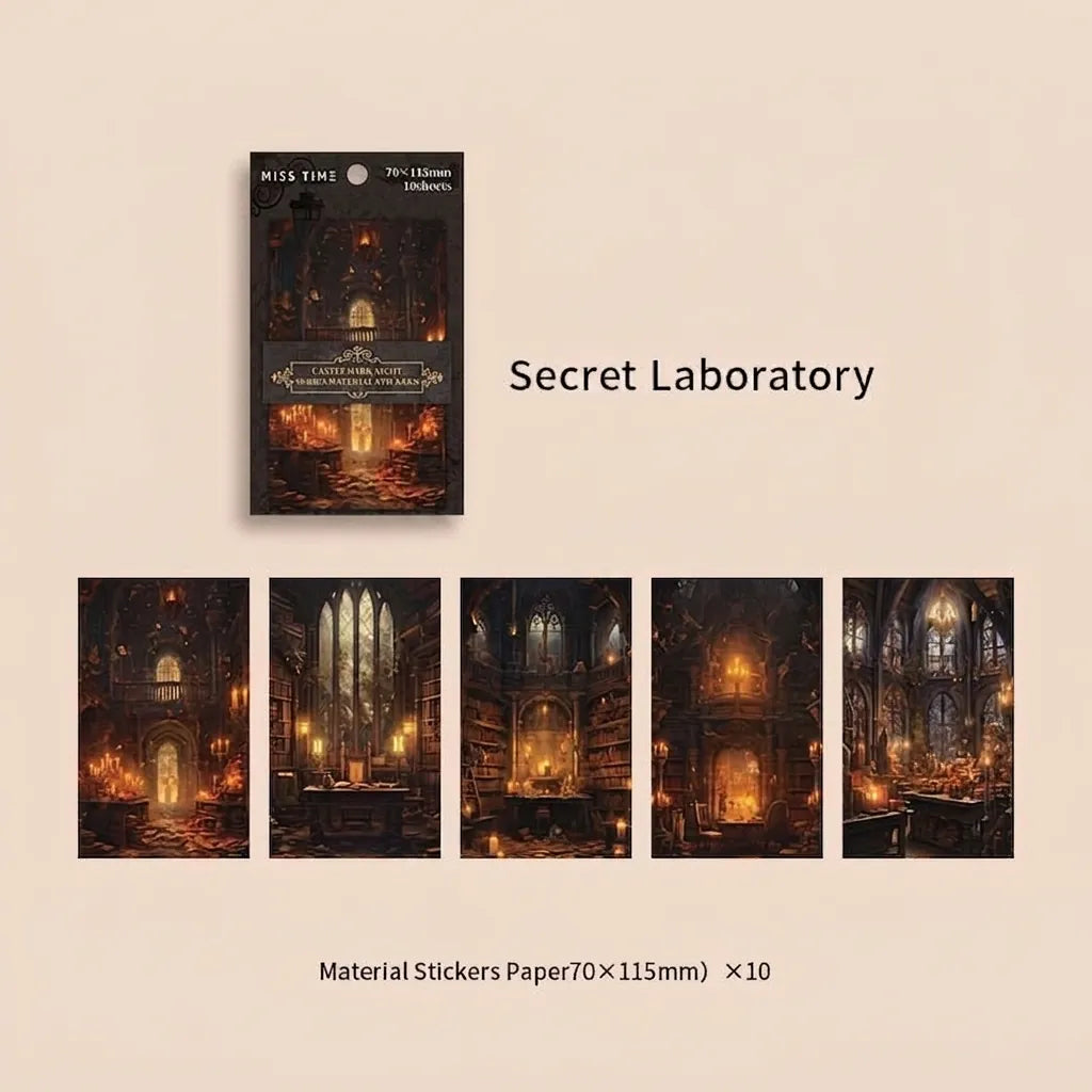 SECRET LABORATORY GOTHIC CASTLE Laser Prism Large Rectangle Peelable Stickers ~ 10 Pieces ~ Each Sticker is 70-115mm
