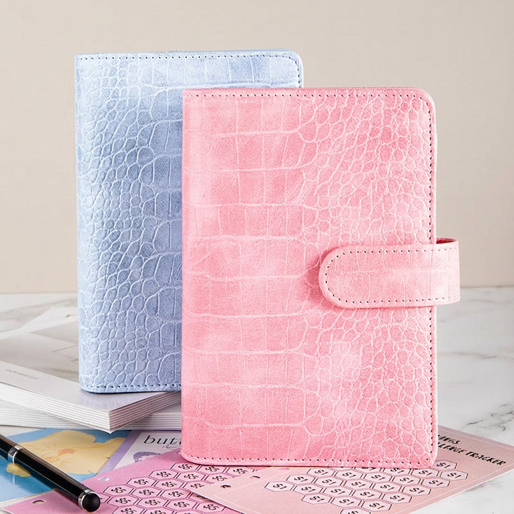 CROCODILE PU LEATHER A6 Budget Binder Planner Various Colors