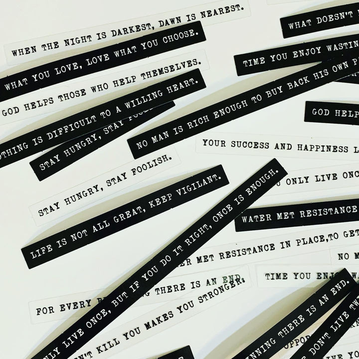 LIFE QUOTATIONS WORDS & Phrases Sticker Pack ~ 40 Pieces ~ 10mm - 158mm