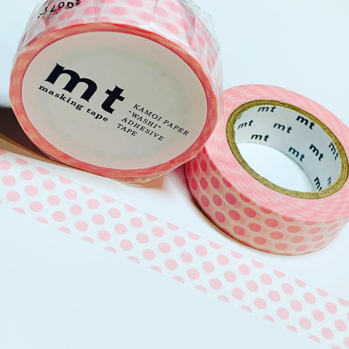 STRAWBERRY MILK PINK Polka Dots Mt Washi Tape ~ 1 Roll ~ 15mm x 10m (33 Feet)