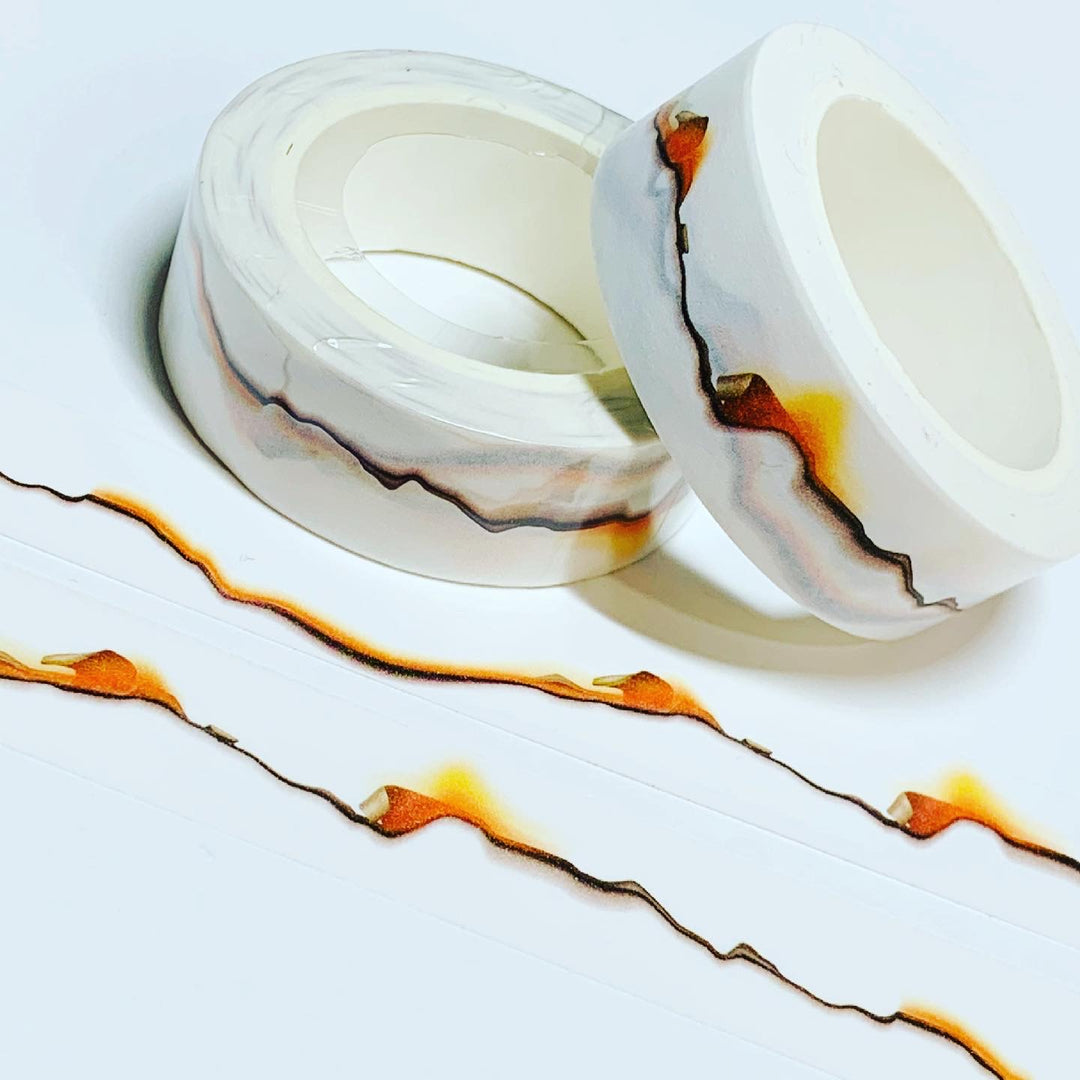 SCORCHED & BURNING PAPER Washi Tape ~ 1 Roll ~ 15mm x 10m (33 Feet)