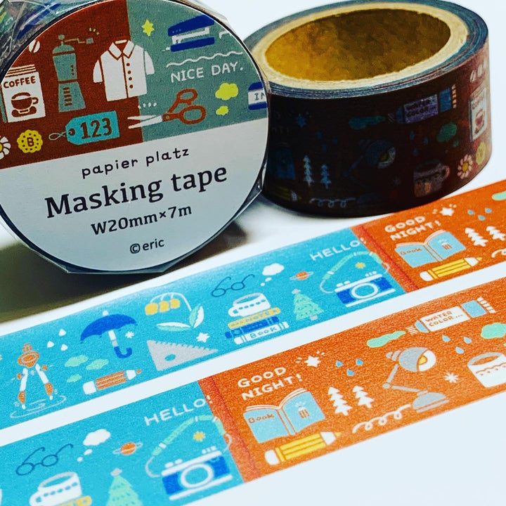 COLORBLOCK DAY & NIGHT Eric Small Things Washi Tape For Papier Platz ~ 1 Roll ~ 20mm x 7m (23 Feet)