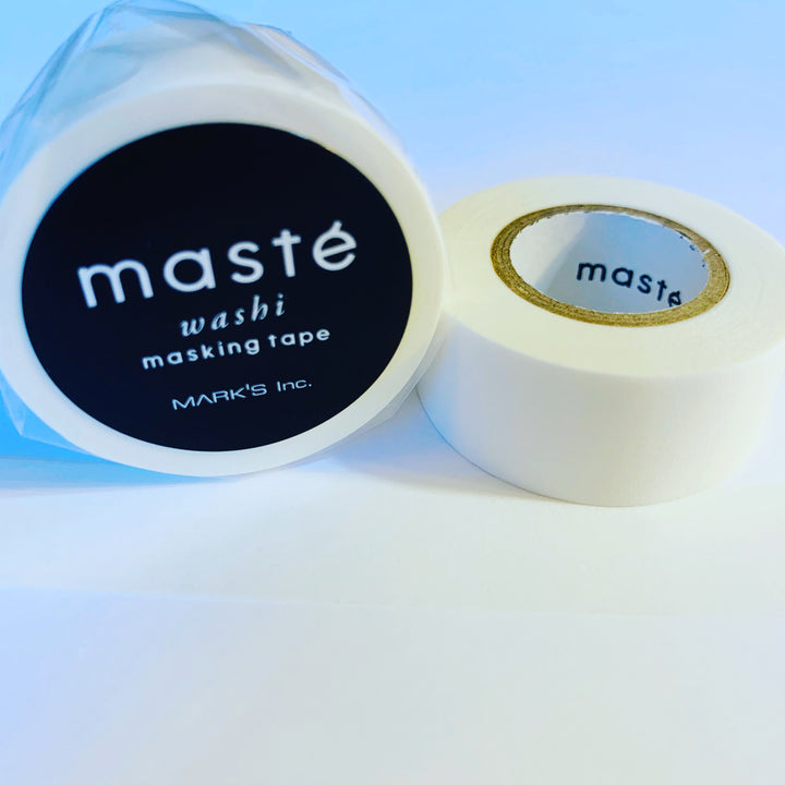 WHITE OUT SOLID Matte Maste Washi Tape ~ 1 Roll ~ 15mm x 7m (23 Feet)