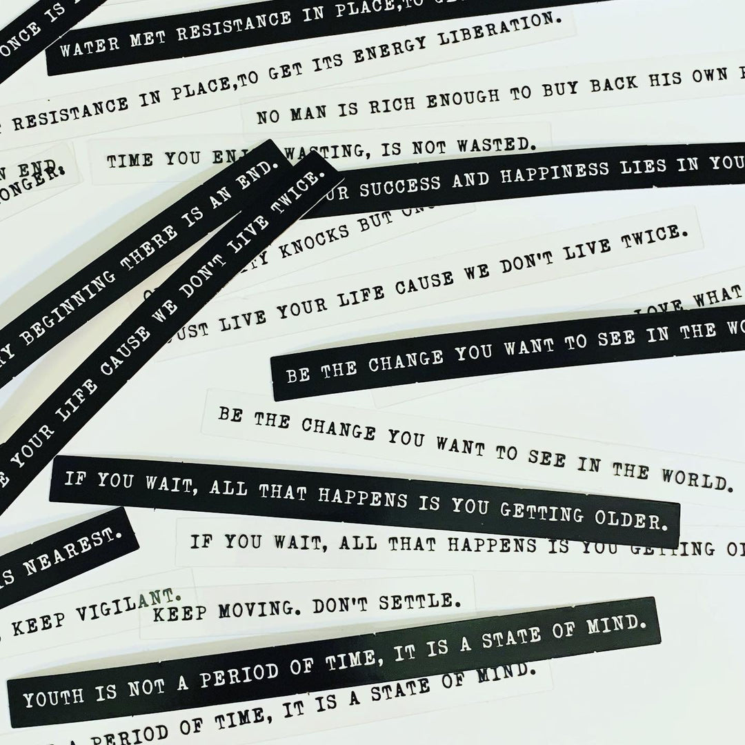 LIFE QUOTATIONS WORDS & Phrases Sticker Pack ~ 40 Pieces ~ 10mm - 158mm