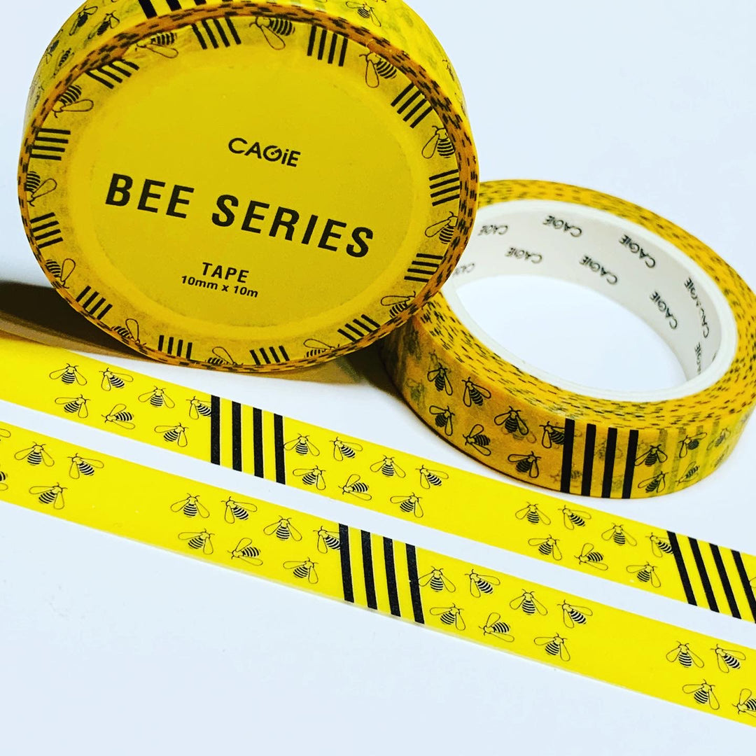 BLACK & YELLOW BEE Swarm Bees Series Washi Tape ~ 1 Roll ~ 10mm x 10m (33 Feet)