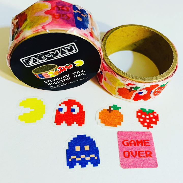 PAC-MAN Individual Masking Tape Stickers ~ 160 Stickers per Roll ~ 7 Designs