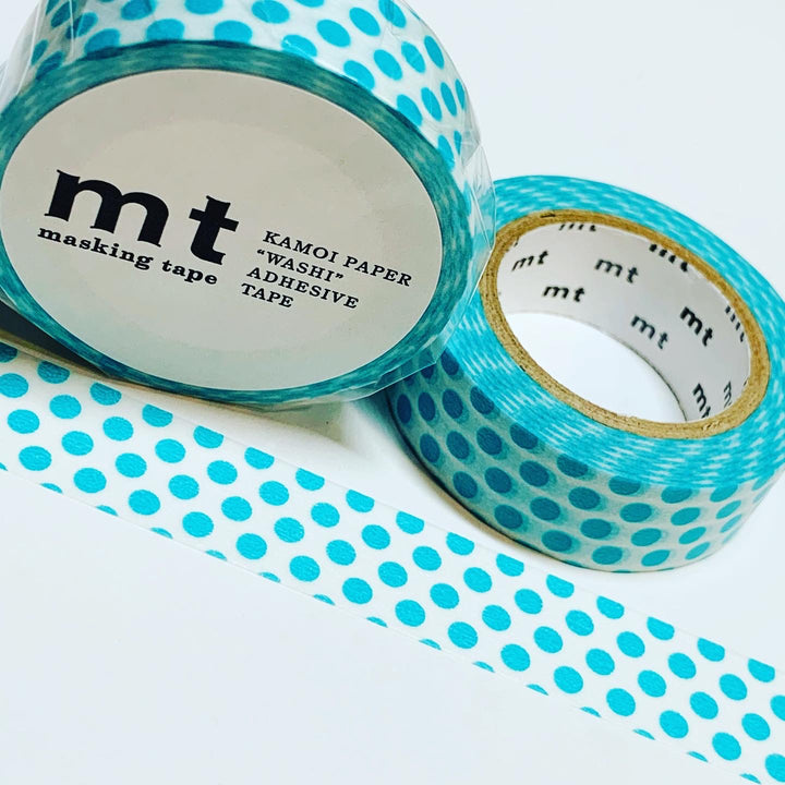 SODA FOUNTAIN TEAL Polka Dots Mt Washi Tape ~ 1 Roll ~ 15mm x 10m (33 Feet)