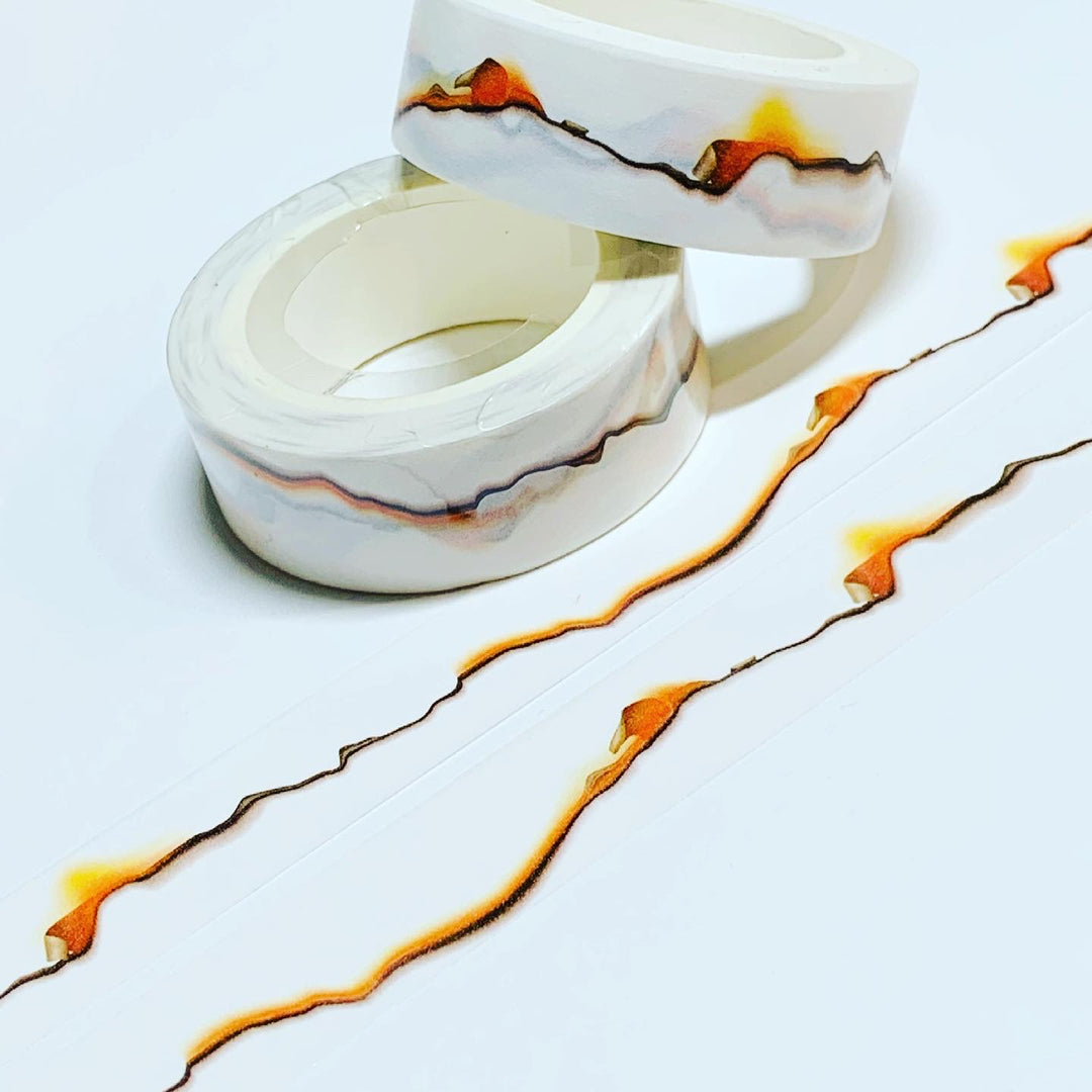 SCORCHED & BURNING PAPER Washi Tape ~ 1 Roll ~ 15mm x 10m (33 Feet)