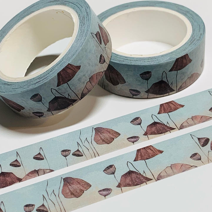 DRY And DROOPING LEAVES Fall Washi Tape ~ 1 Roll ~ 15mm x 10m (33 Feet)