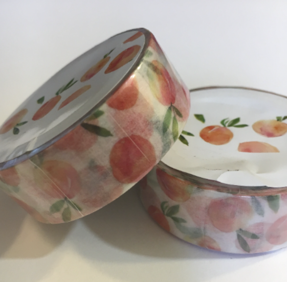 GEORGIA PEACHES FRUIT Washi Tape - 1 Roll - 15mm x 7m (23 Feet)