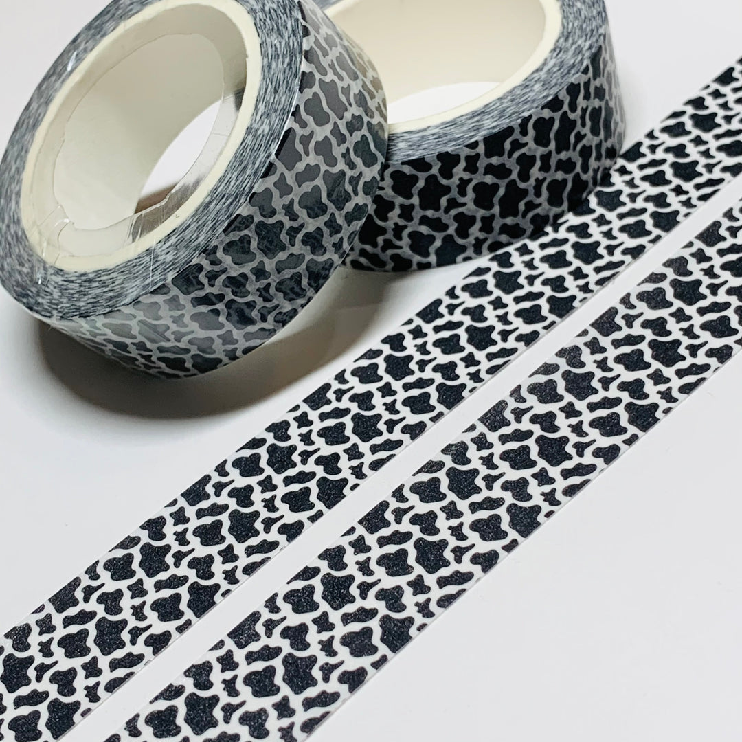 BLACK & WHITE COW Animal Print Washi Tape ~ 1 Roll ~ 15mm x 10m (33 Feet)