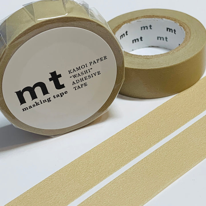 NEUTRAL ECRU BEIGE Solid Matte Mt Washi Tape ~ 1 Roll ~ 15mm x 7m (23 Feet)