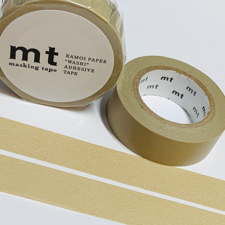 NEUTRAL ECRU BEIGE Solid Matte Mt Washi Tape ~ 1 Roll ~ 15mm x 7m (23 Feet)