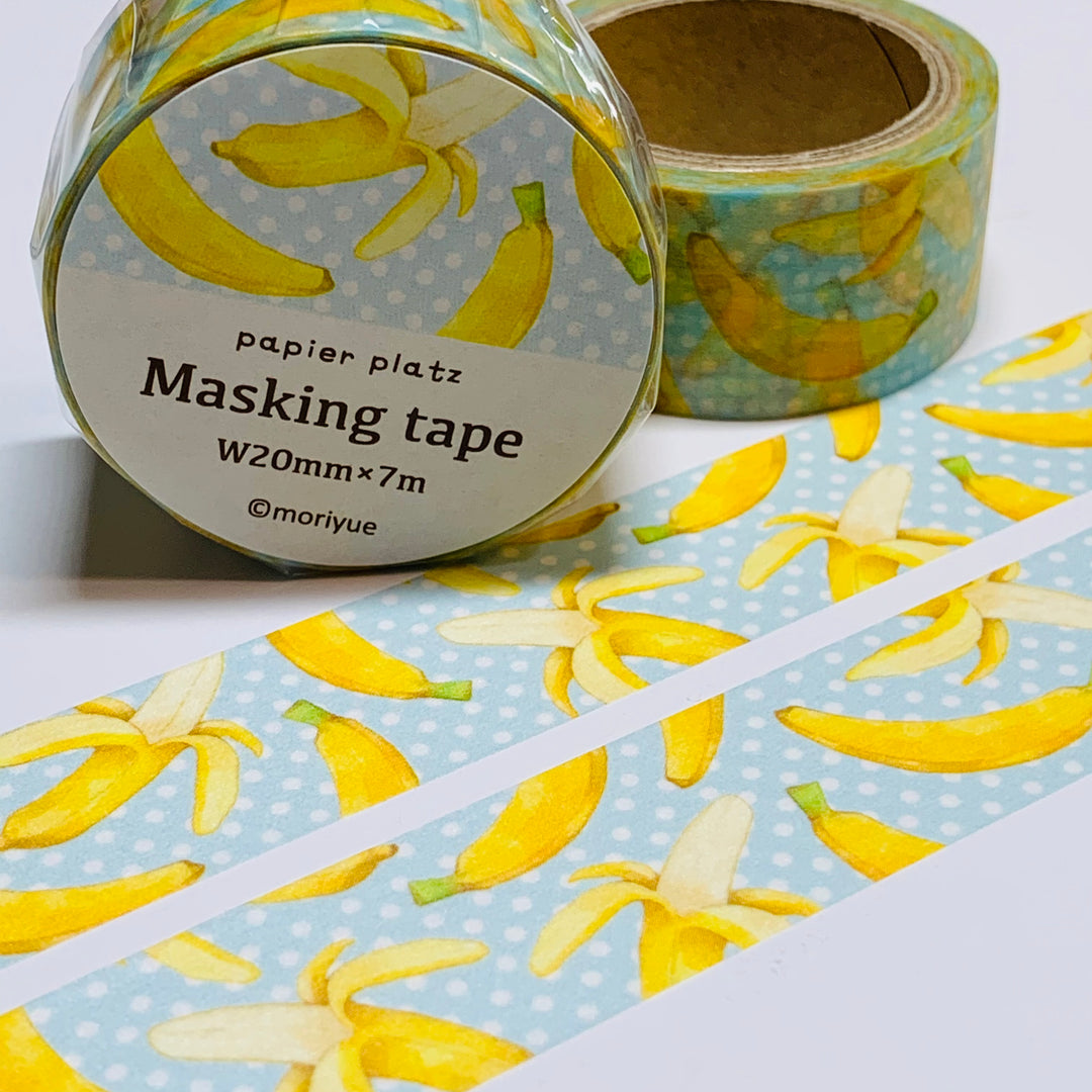 COUNTRY BANANA PEELS Washi Tape Designed by Moriyue For Papier Platz ~ 1 Roll ~ 20mm x 7m (23 Feet)