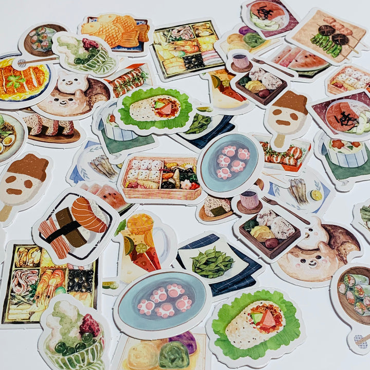 FAVORITE SUSHI BUFFET Peelable Stickers  ~ 46 Pieces ~ Each Sticker is 38mm x 38mm