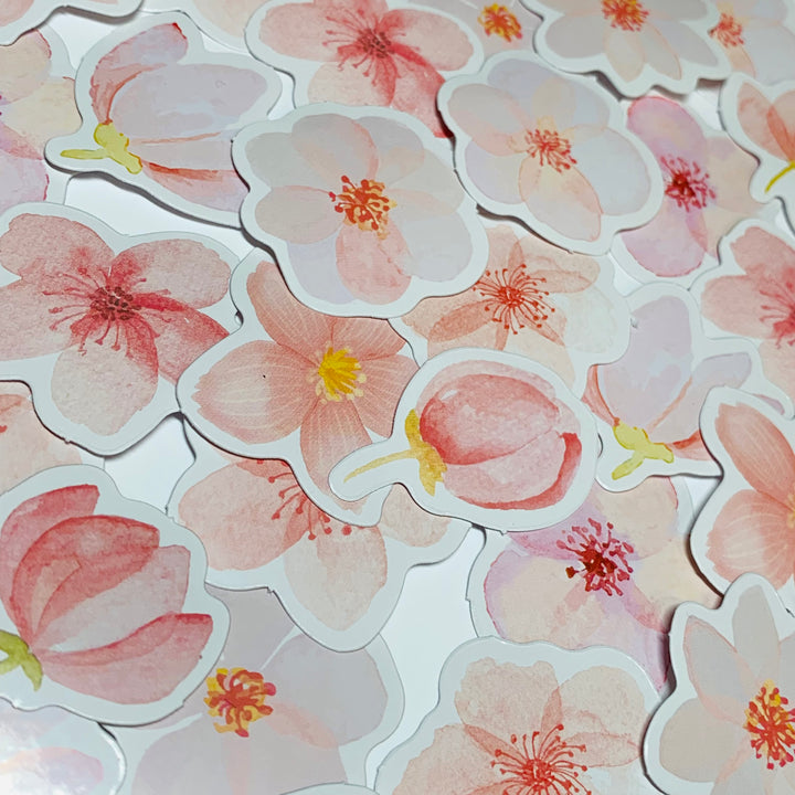 CHERRY BLOSSOM FESTIVAL Peelable Stickers  ~ 45 Pieces ~ Each Sticker is Approximately 38mm