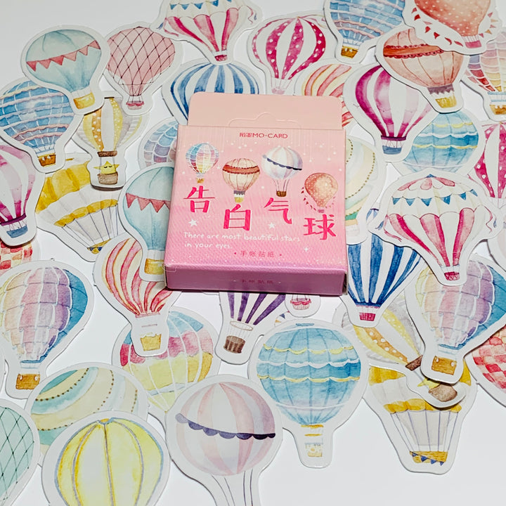 HOT AIR BALLOONS Peelable Stickers  ~ 46 Pieces ~ Each Sticker is Approximately 38mm