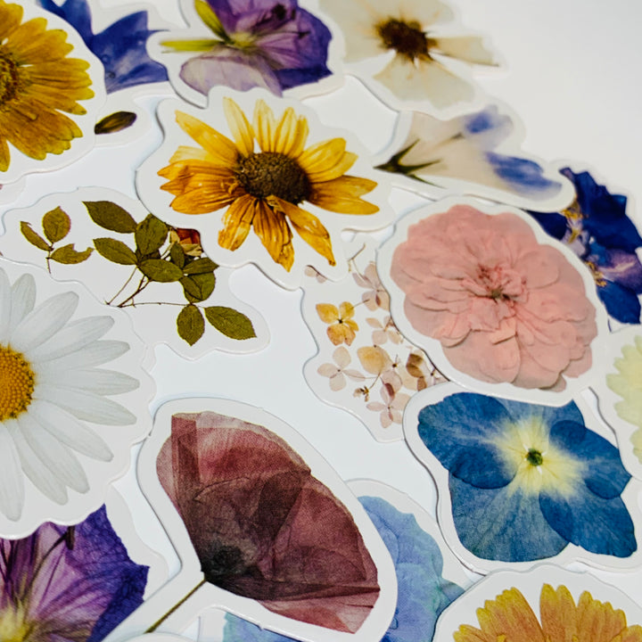 WILDFLOWER FIELD & GARDEN Peelable Stickers  ~ 46 Pieces ~ Each Sticker is Approximately 38mm