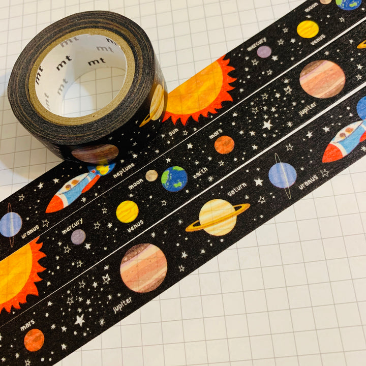 SOLAR SYSTEM MT Washi Tape  ~ 1 Roll ~ 15mm x 7m (23 Feet)