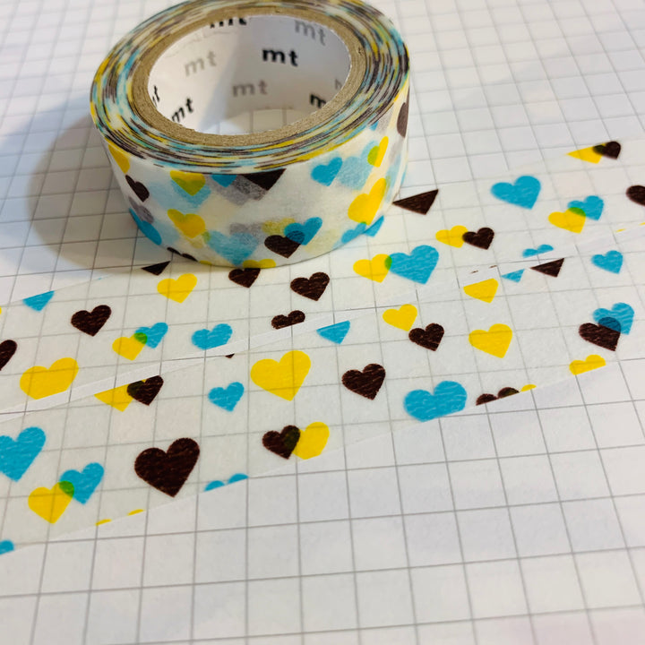 HEART MOTIF MT Washi Tape - 1 Roll - 15mm x 7m (23 Feet)